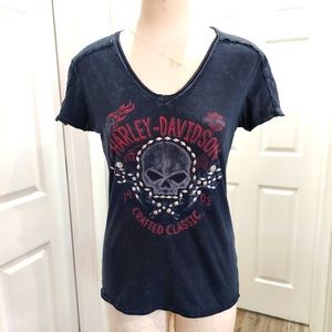 Harley Davidson crafted classic 1903 black top distressed Size Small